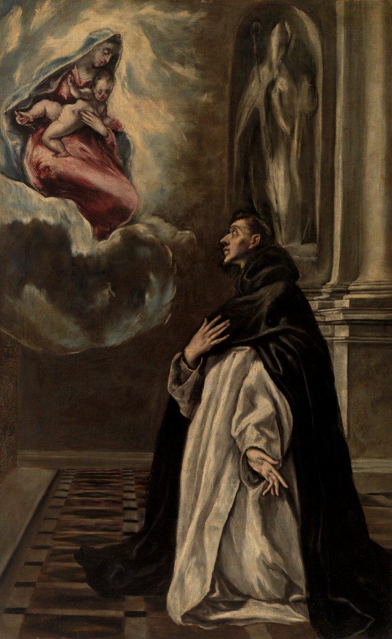 Verschijning van de Maagd en het Kind aan Sint Hyacinth door El Greco