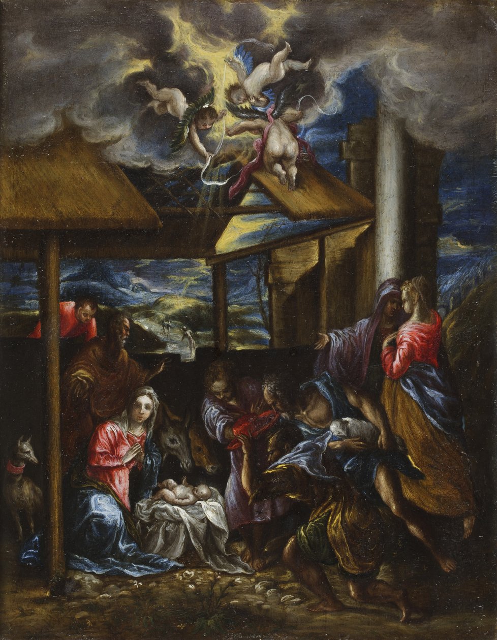 De aanbidding van de herders, c.1576-77 door El Greco