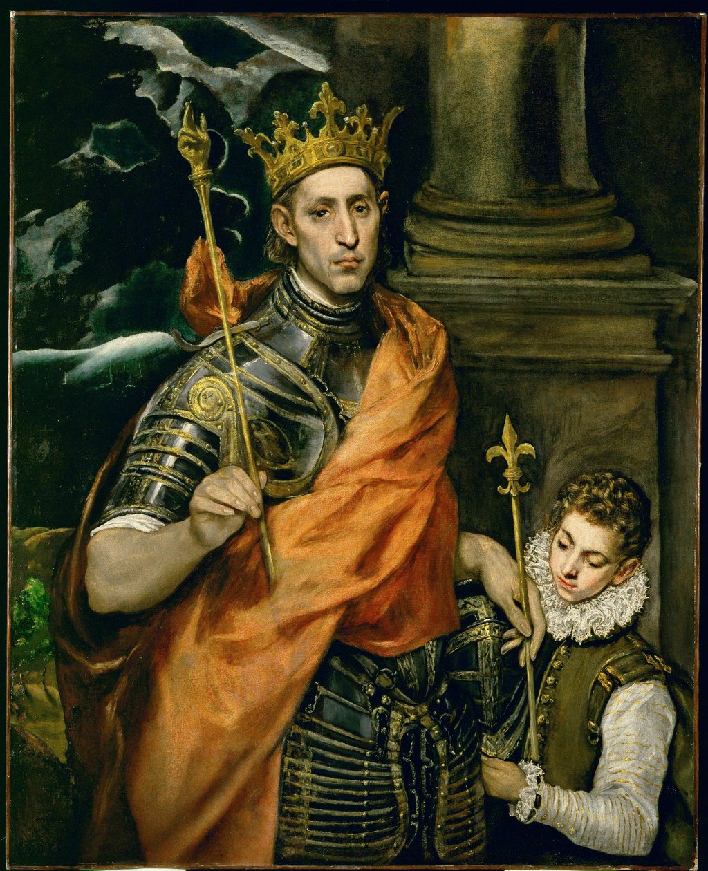 Saint Louis, roi de France et un page - Saint Louis, koning van Frankrijk, en een pageboy ... door El (1541 1614) Greco