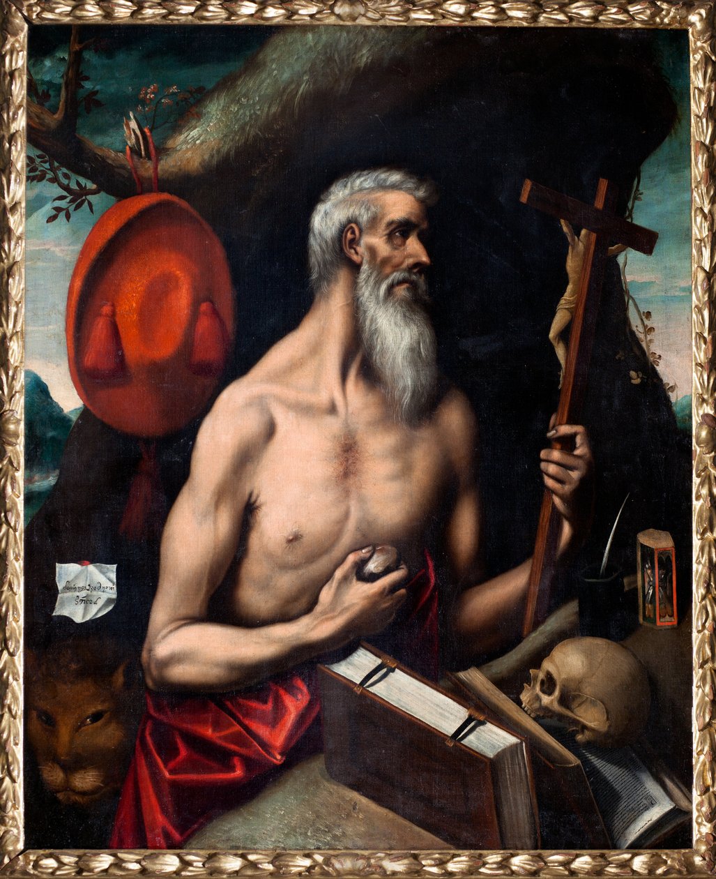 Parochiemuseum. Schilderij. Sint Jeronimo (San Jerónimo). Olieverf op doek. Toegeschreven aan de school van El Greco. door El (1541 1614) (follower of) Greco