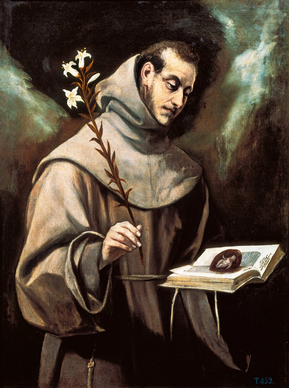 Portret van Sint Antonius van Padua door El Greco