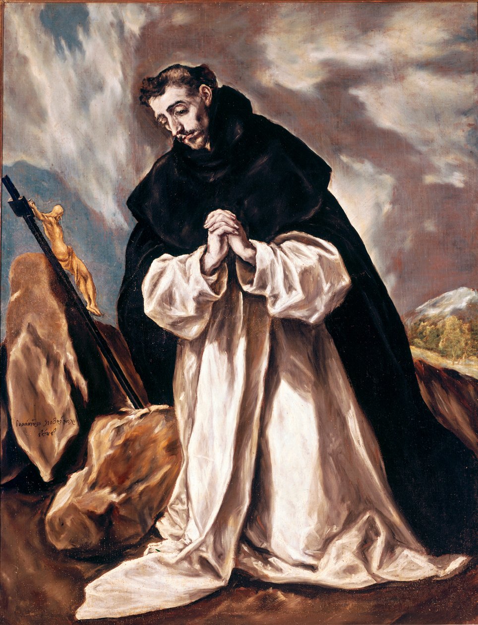 Sint Dominica in gebed. Schilderij door Domenikos Theotokopoulos genaamd El Greco (1541-1614) 1598-1603 door El Greco