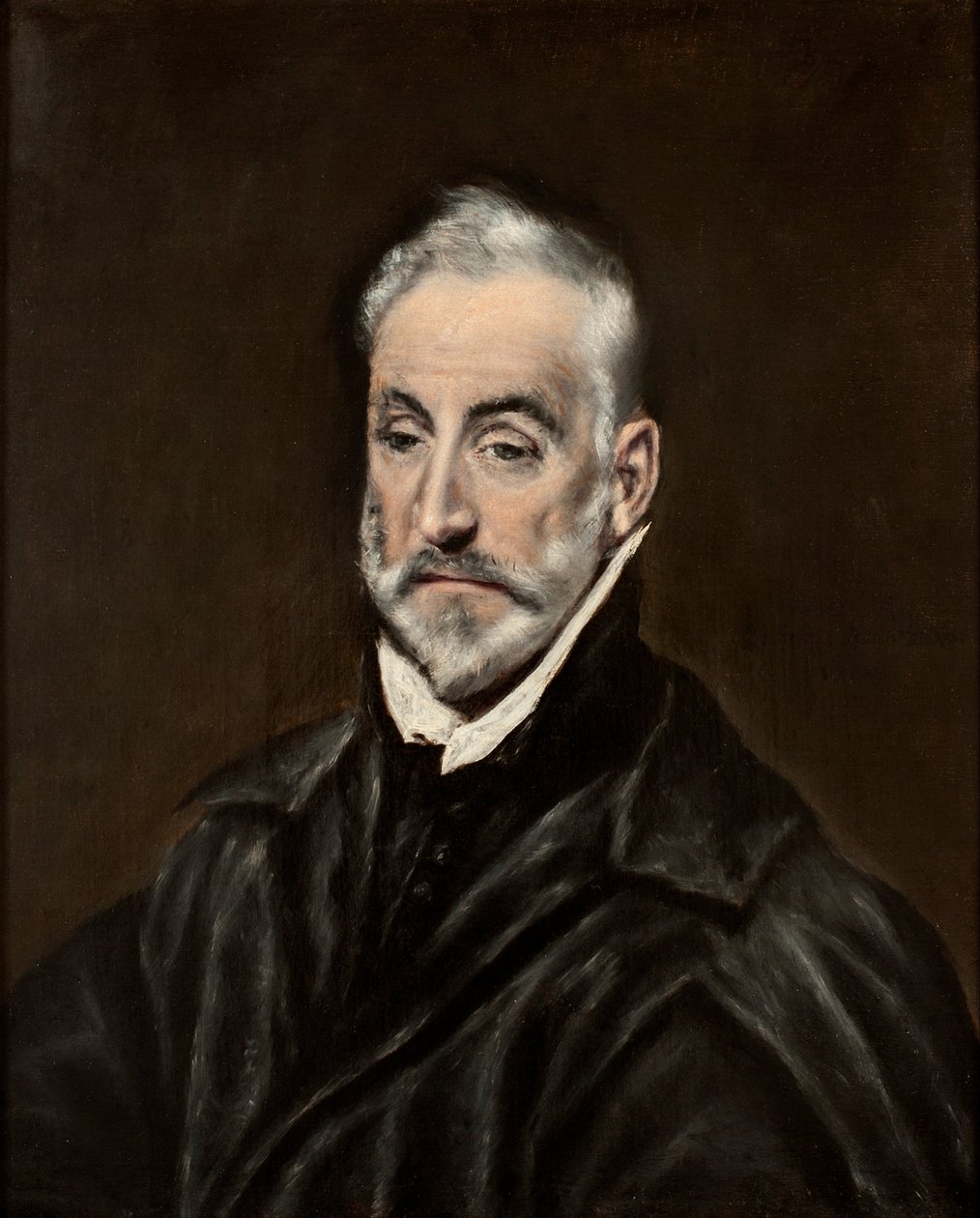 Spaans:  Retrato de Antonio de Covarrubias y Leiva Portret van Antonio de Covarrubias y Leiva (1514-1602), Spaans jurist en humanist door El Greco