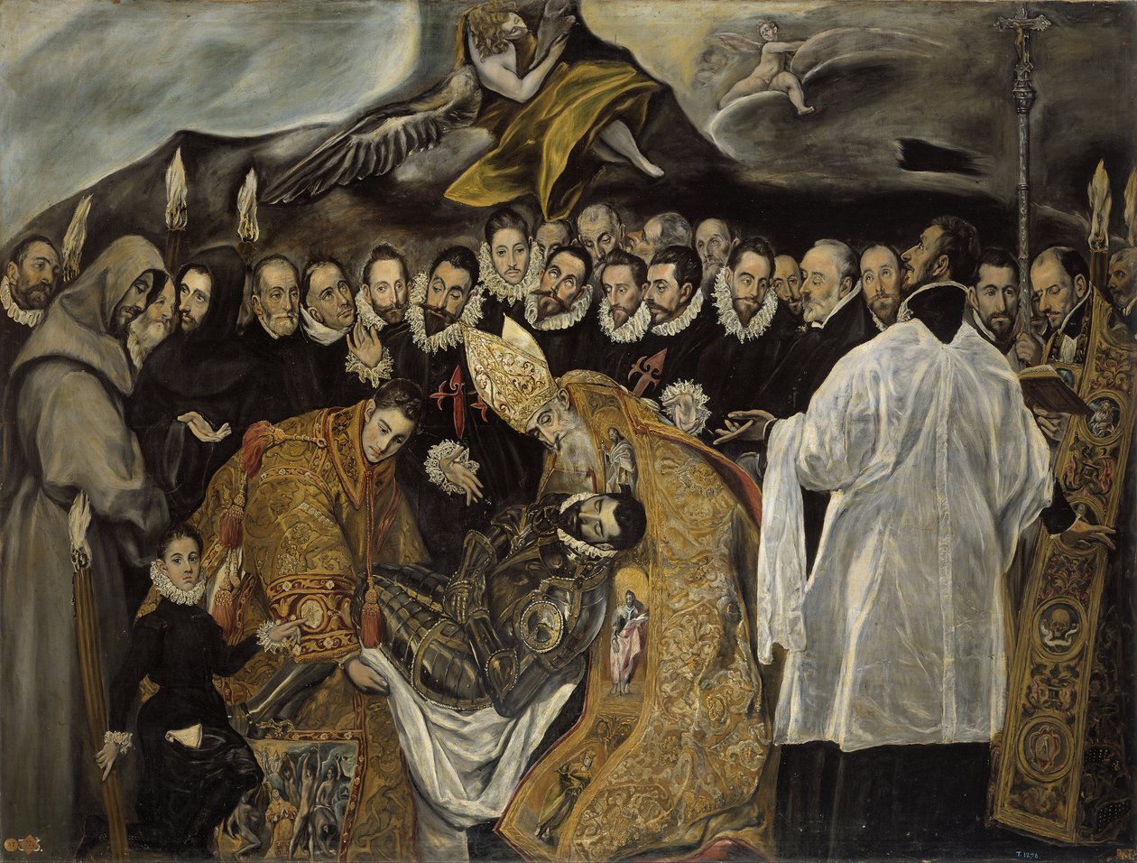 De begrafenis van de graaf van Orgaz onderste deel, ca. 1625 door El Greco