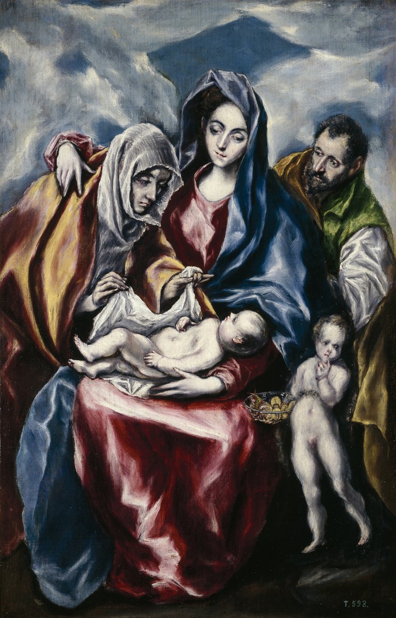 De Heilige Familie met Sint Anna en Johannes de Doper als kind, ca. 1600 door El Greco