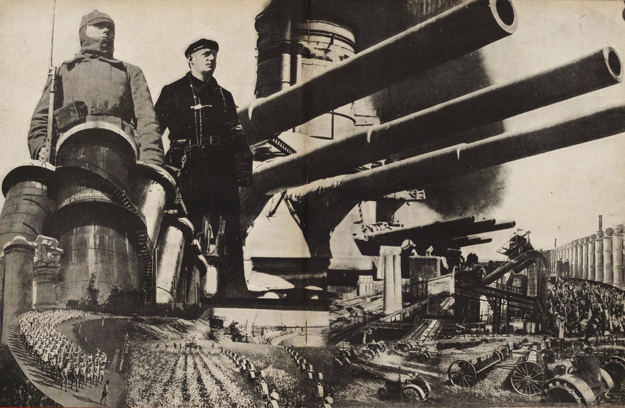 Het Rode Leger. Illustratie uit USSR Builds Socialism, 1933 door Eliezer Markowich Lissitzky