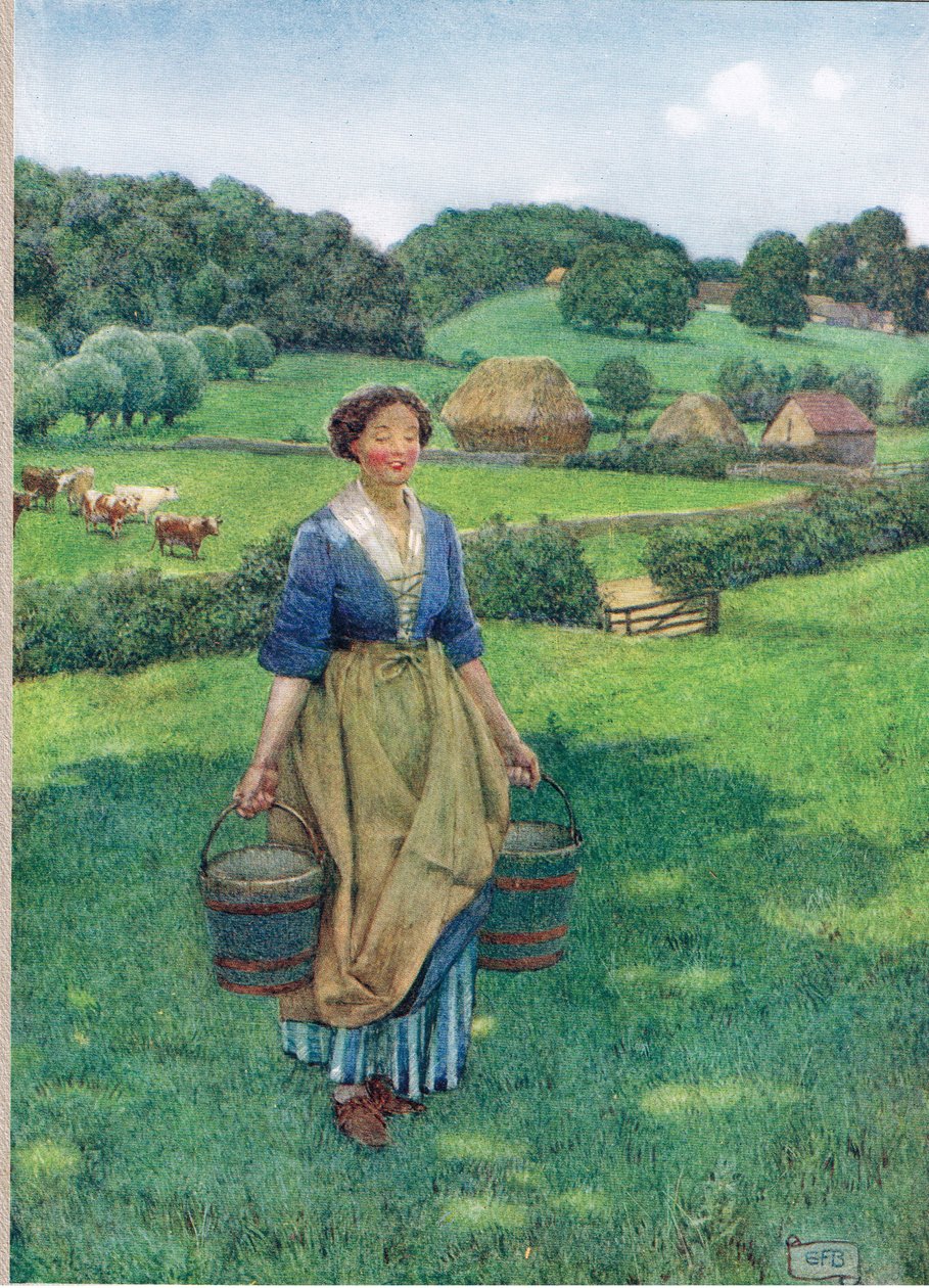 Melkmeisje, illustratie uit 
