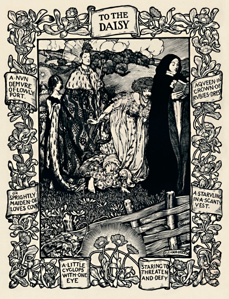 Illustratie bij Wordsworths gedicht Aan de Madelief, nr. 2 door Eleanor Fortescue Brickdale