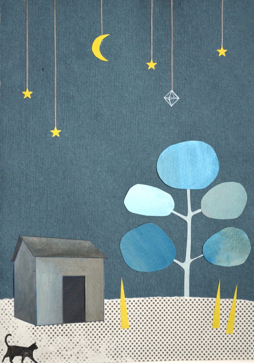 Stille Nacht. 2016 (collage en aquarel op papier) door Eleanor Grafton