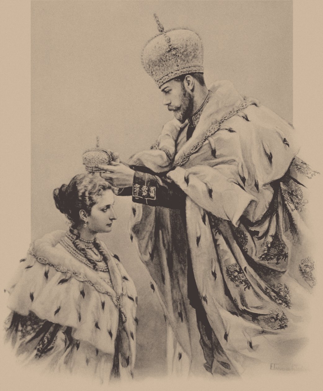 De Kroning van Keizerin Alexandra Fjodorovna, 1899 door Elena Petrovna Samokish Sudkovskaya