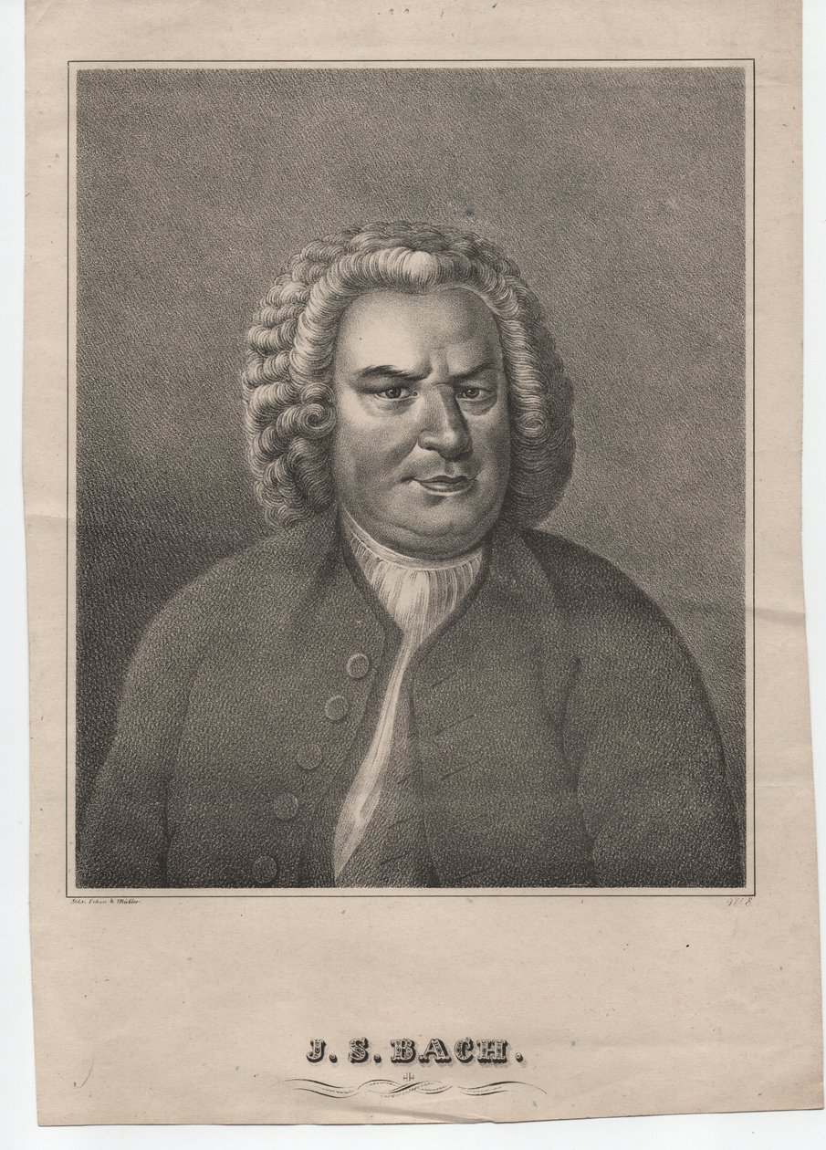 Johann Sebastian Bach (1685-1750) (ca. 1850, gravure) door Elias Gottleib (after) Haussmann