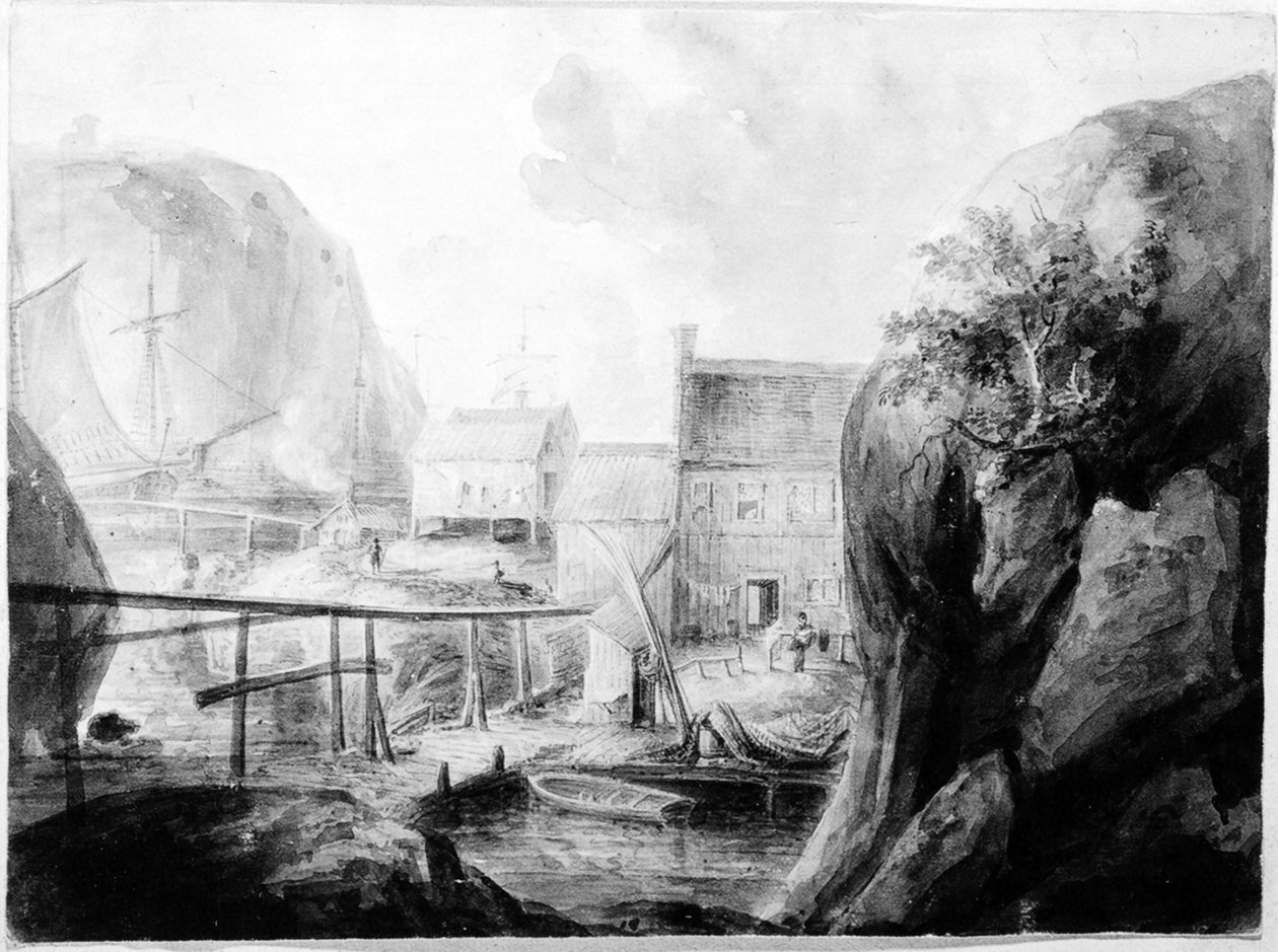 Kustbebouwing in Engeland door Elias Martin