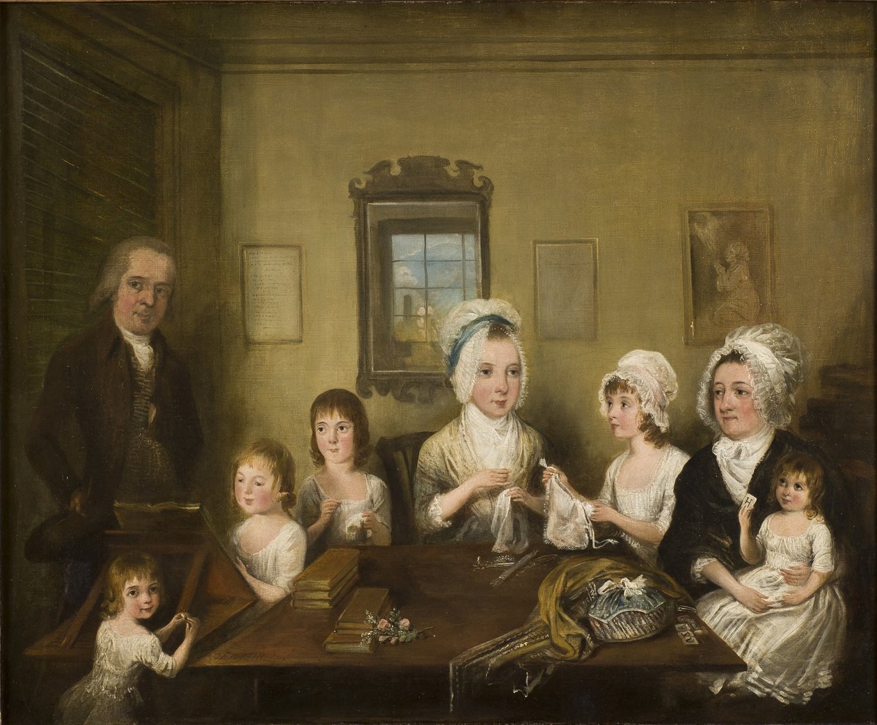 Portret van de familie Latrobe van Fulneck door Elias Martin