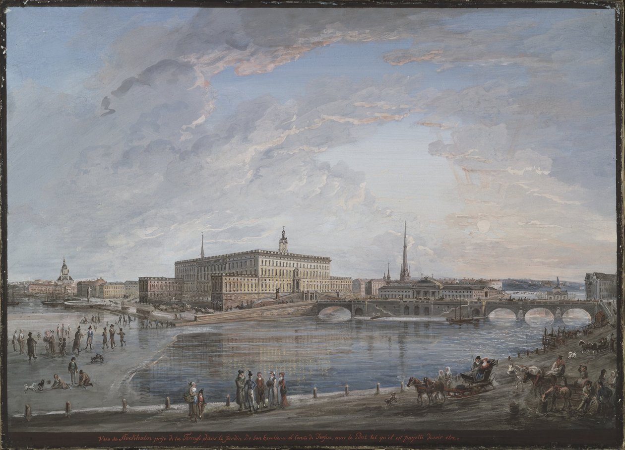 Gezicht op Stockholm door Elias Martin
