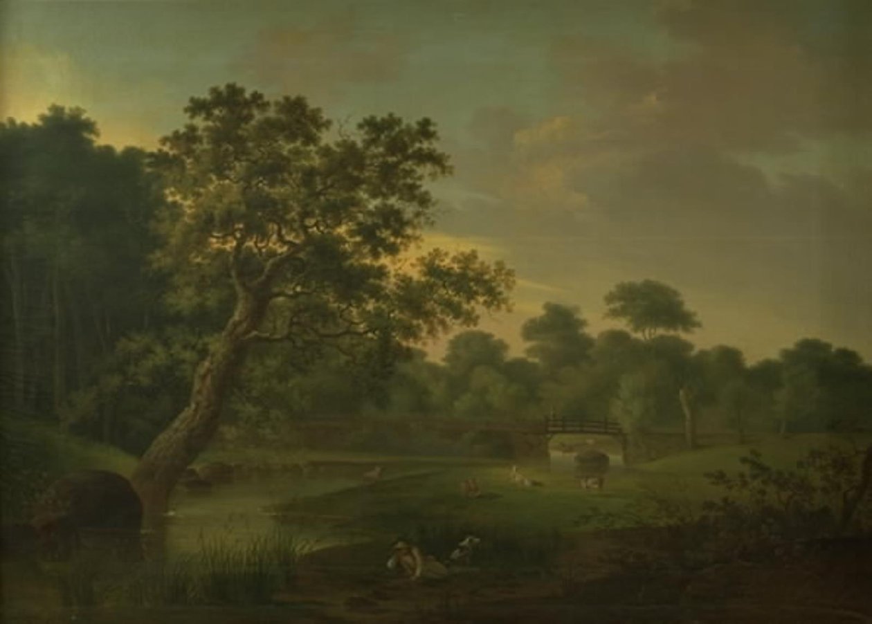 Een brug over een waterloop bij Skodsborgvej door Elias Meyer