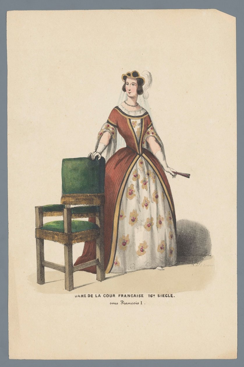 Dame de la cour Francaise XVI Siècle. sous Francois I door Elias Spanier