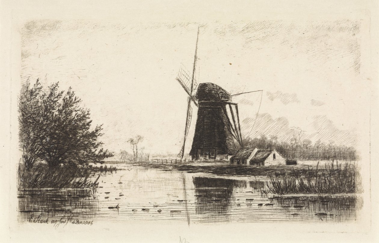Molen te Baambrugge door Elias Stark