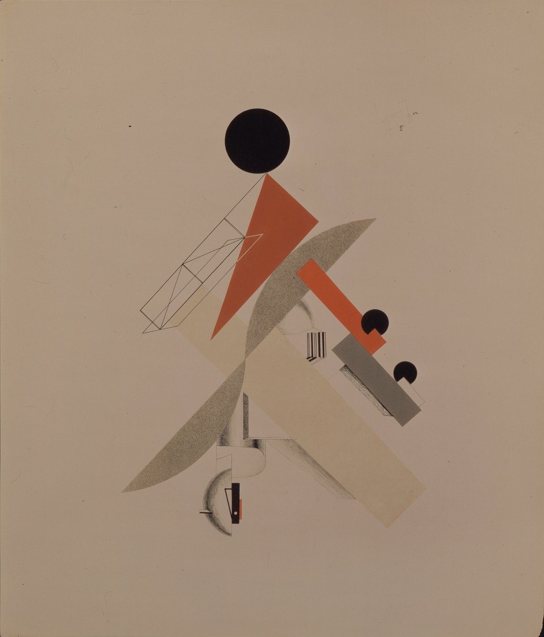 Wereldreiziger. Beeldje voor de opera Victory over the sun door A. Kruchenykh, 1920-1921 door Eliezer Markowich Lissitzky
