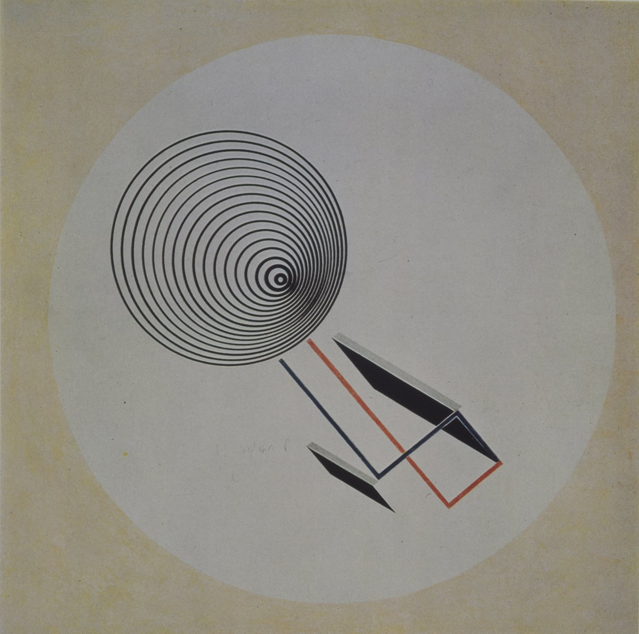 Proun 93. Zwevende spiraal, 1924 door Eliezer Markowich Lissitzky