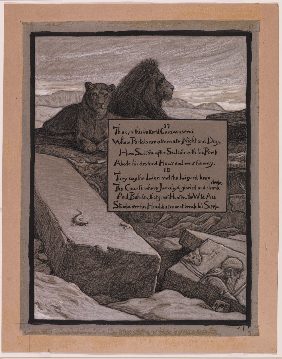 (Illustratie voor Rubáiyát van Omar Khayyám) Hoven van Jamshyd door Elihu Vedder