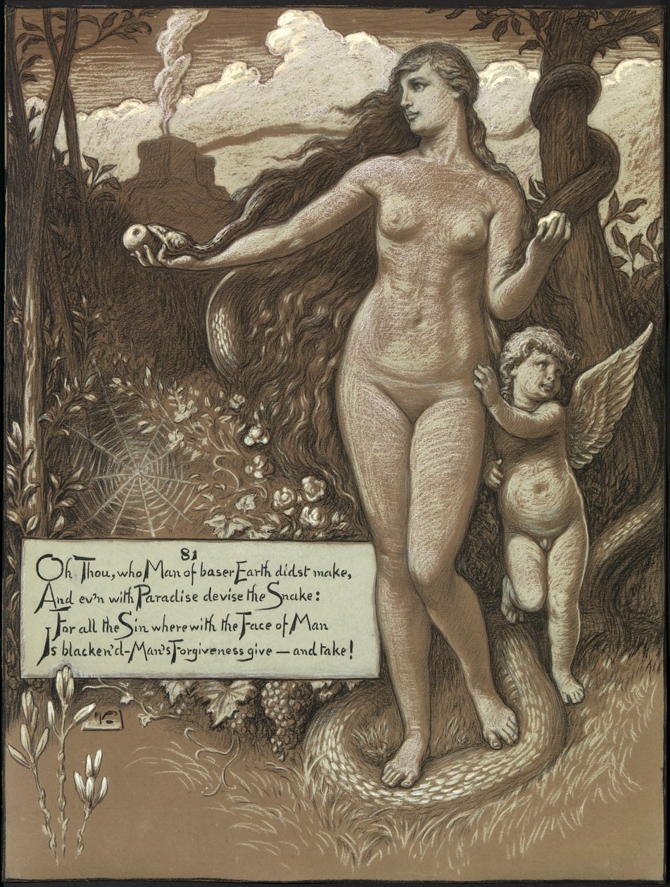 (Illustratie voor Rubáiyát van Omar Khayyám) In het begin door Elihu Vedder
