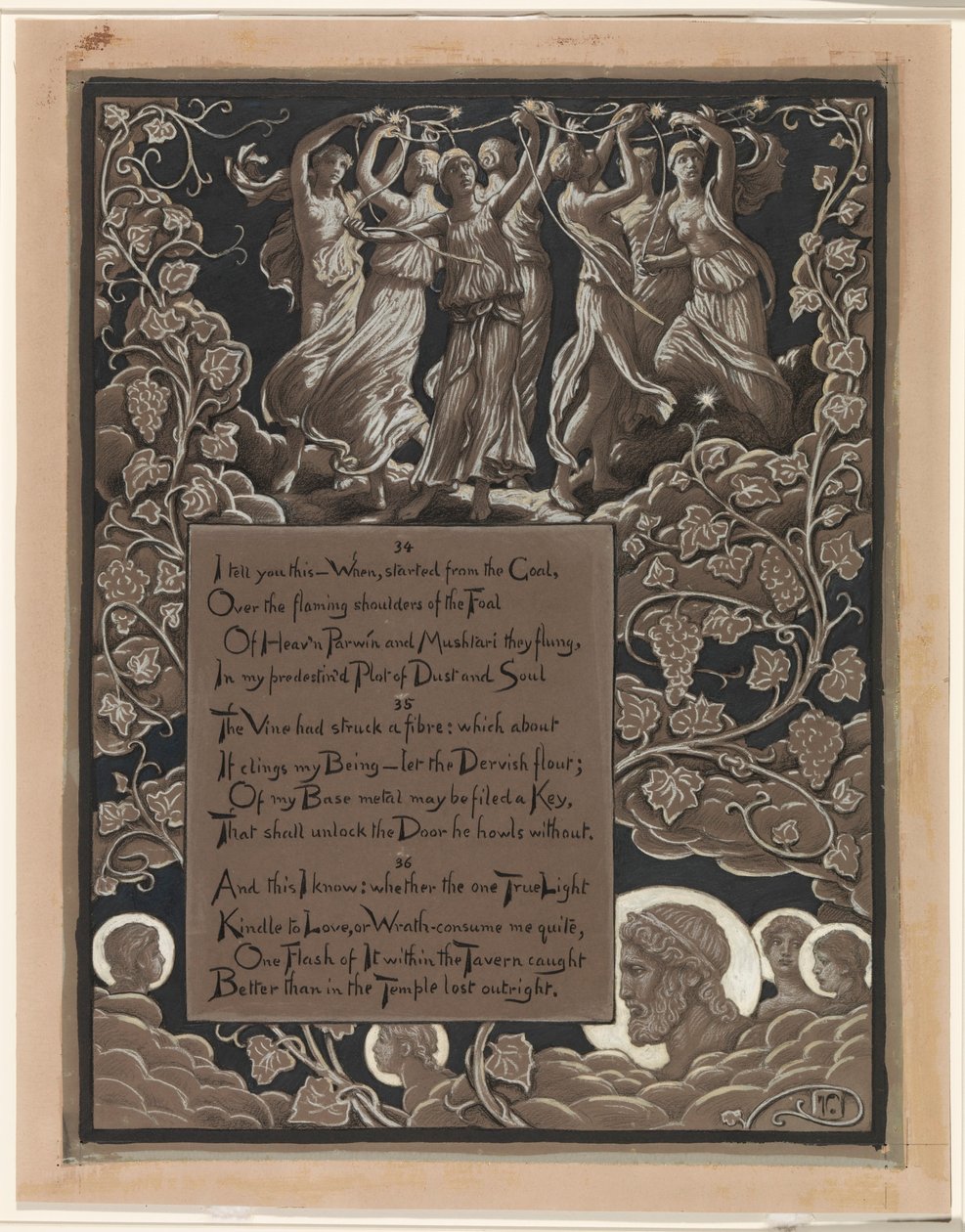 (Illustratie voor Rubáiyát van Omar Khayyám) Omars horoscoop door Elihu Vedder
