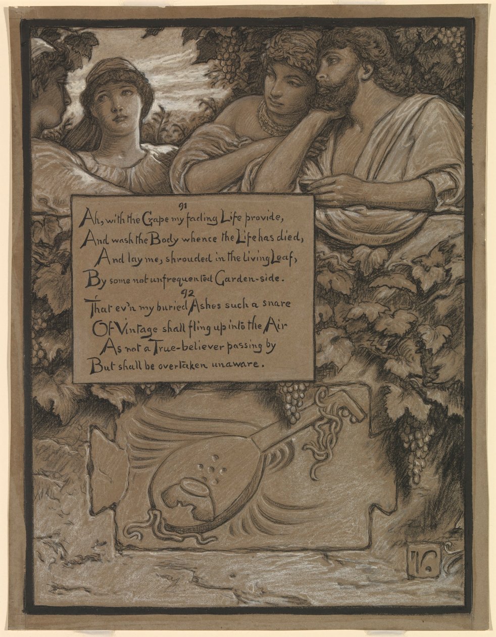 (Illustratie voor Rubáiyát van Omar Khayyám) De graftombe van Omar door Elihu Vedder