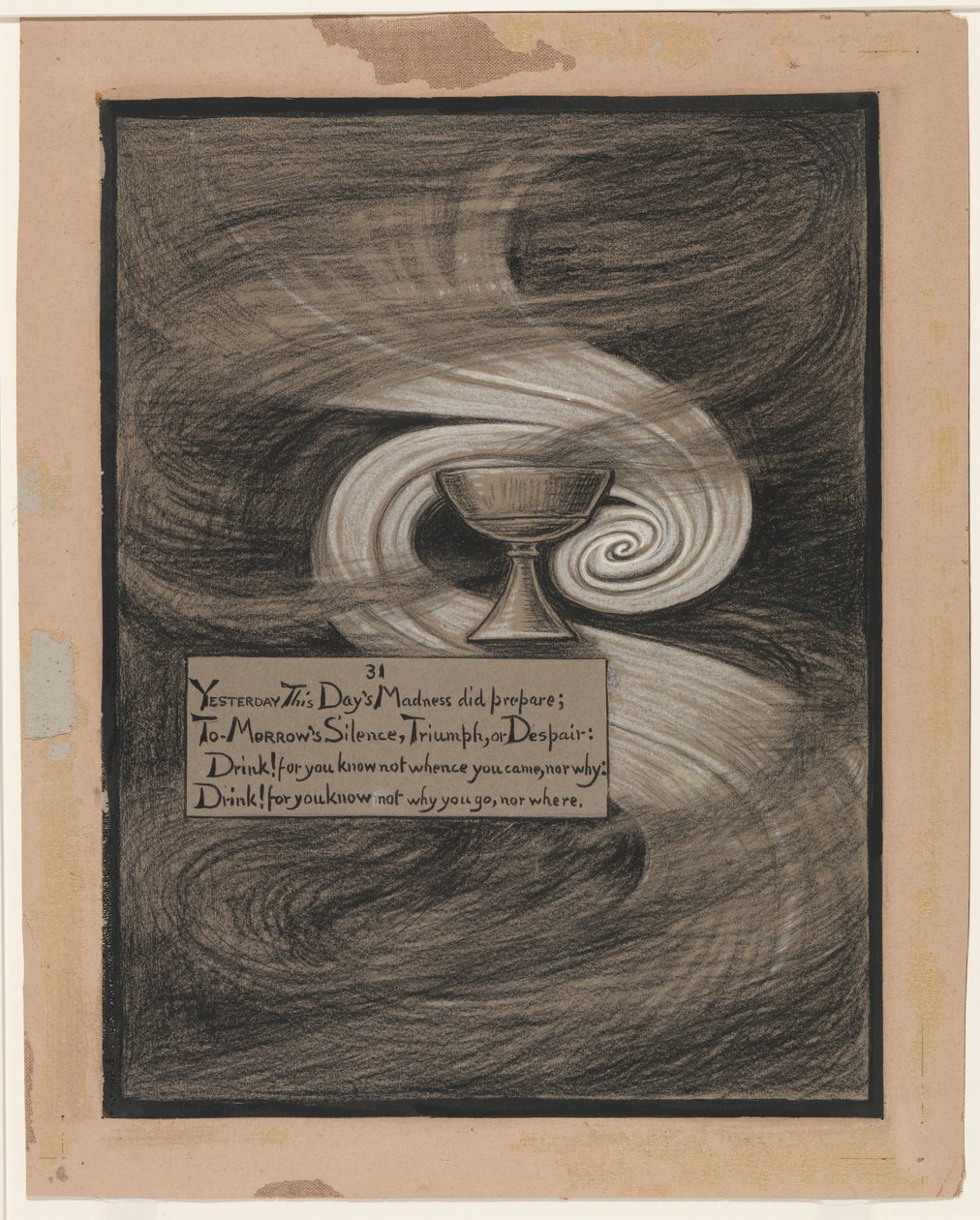 (Illustratie voor Rubáiyát van Omar Khayyám) De beker der wanhoop door Elihu Vedder