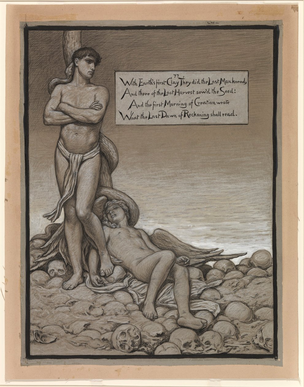 (Illustratie voor Rubáiyát van Omar Khayyám) De laatste man door Elihu Vedder