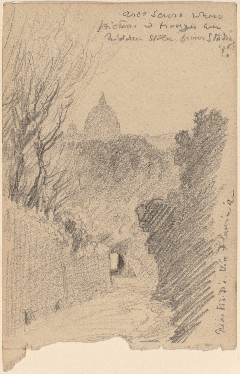 Arco Oscuro--Over de Via Flaminia door Elihu Vedder