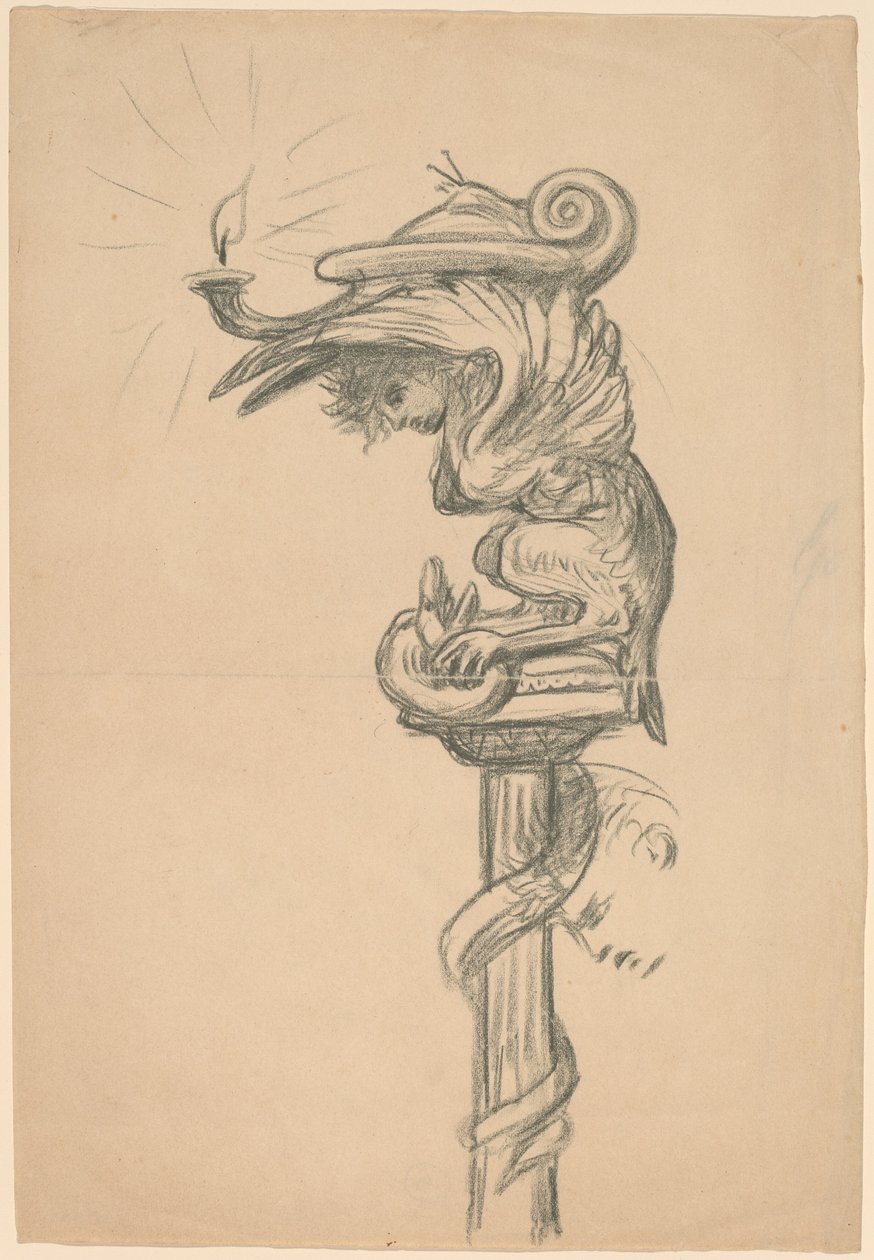 (detail) Het huwelijk van de dochter van de wijnstok door Elihu Vedder