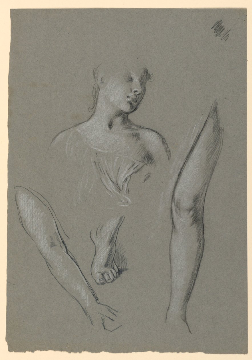 Details van figuurstudies door Elihu Vedder