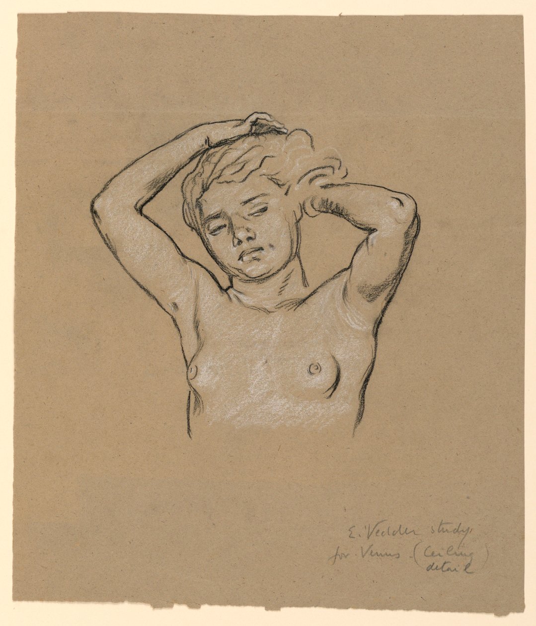 Tekening, Studie voor "Venus", ca. 1885 door Elihu Vedder