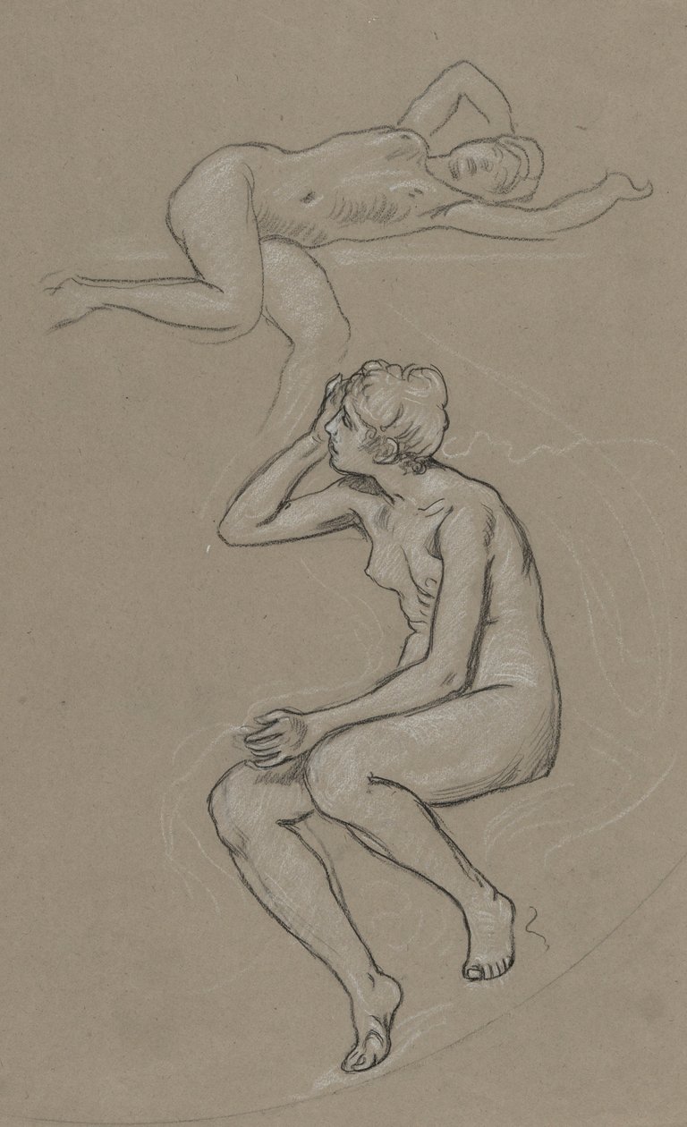 Studies voor Figuur van de Lente door Elihu Vedder