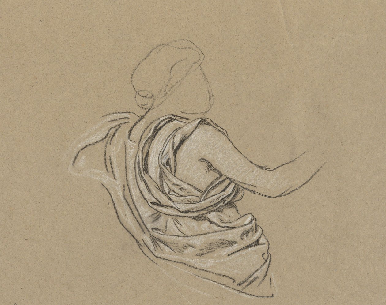 Studie voor figuur van de herfst door Elihu Vedder