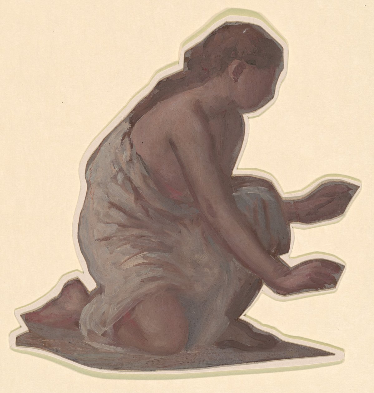 Studie voor Griekse meisjes die baden, ca. 1872 door Elihu Vedder