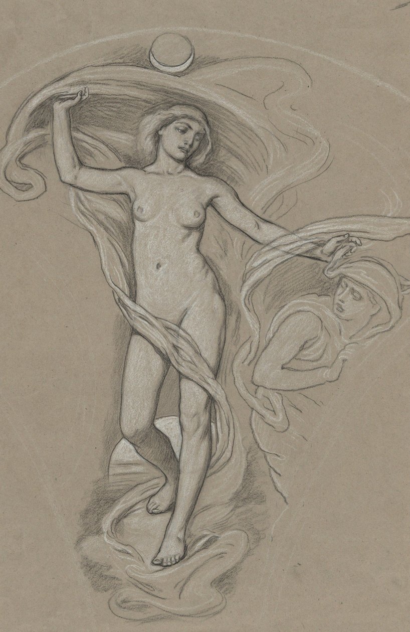 Studie voor Luna door Elihu Vedder
