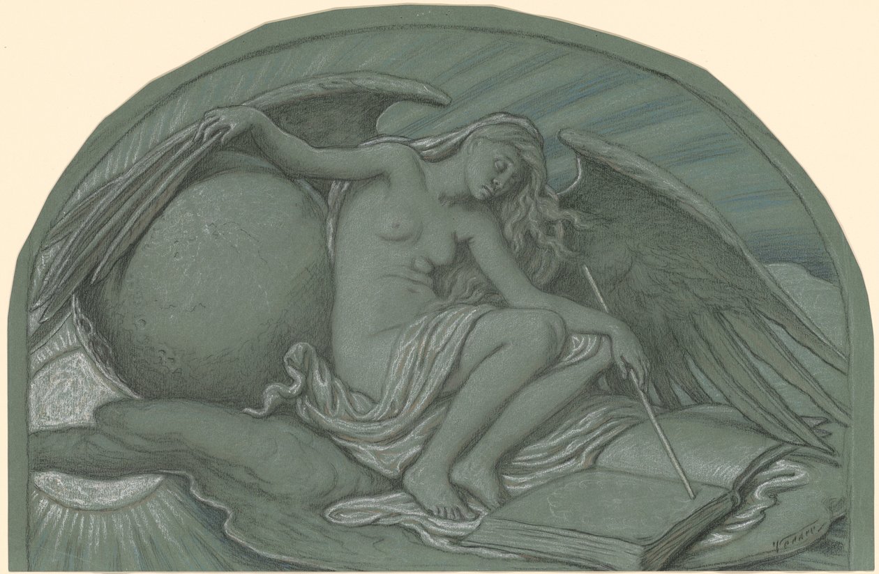 Studie voor "De zonsverduistering door de maan" door Elihu Vedder