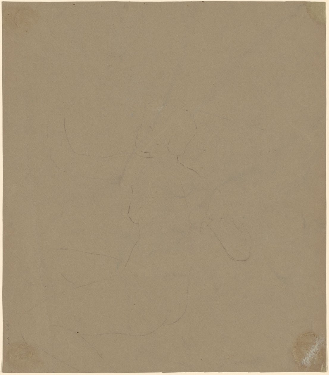 Studie van een vrouwelijk naakt, 1892 door Elihu Vedder
