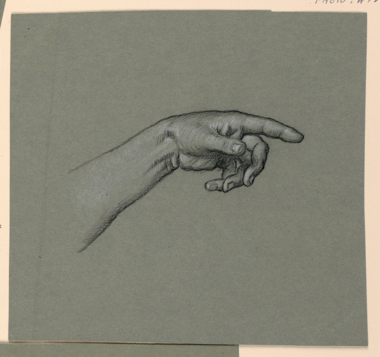 wijzende linkerhand en pols door Elihu Vedder