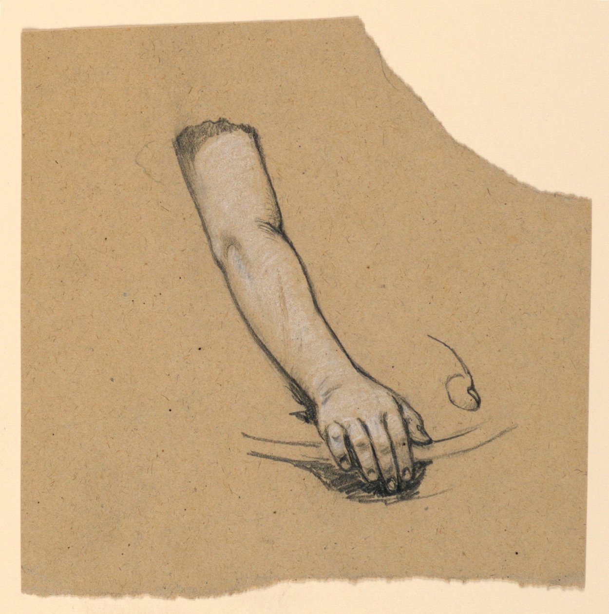 Studie van hand tot midden biceps door Elihu Vedder