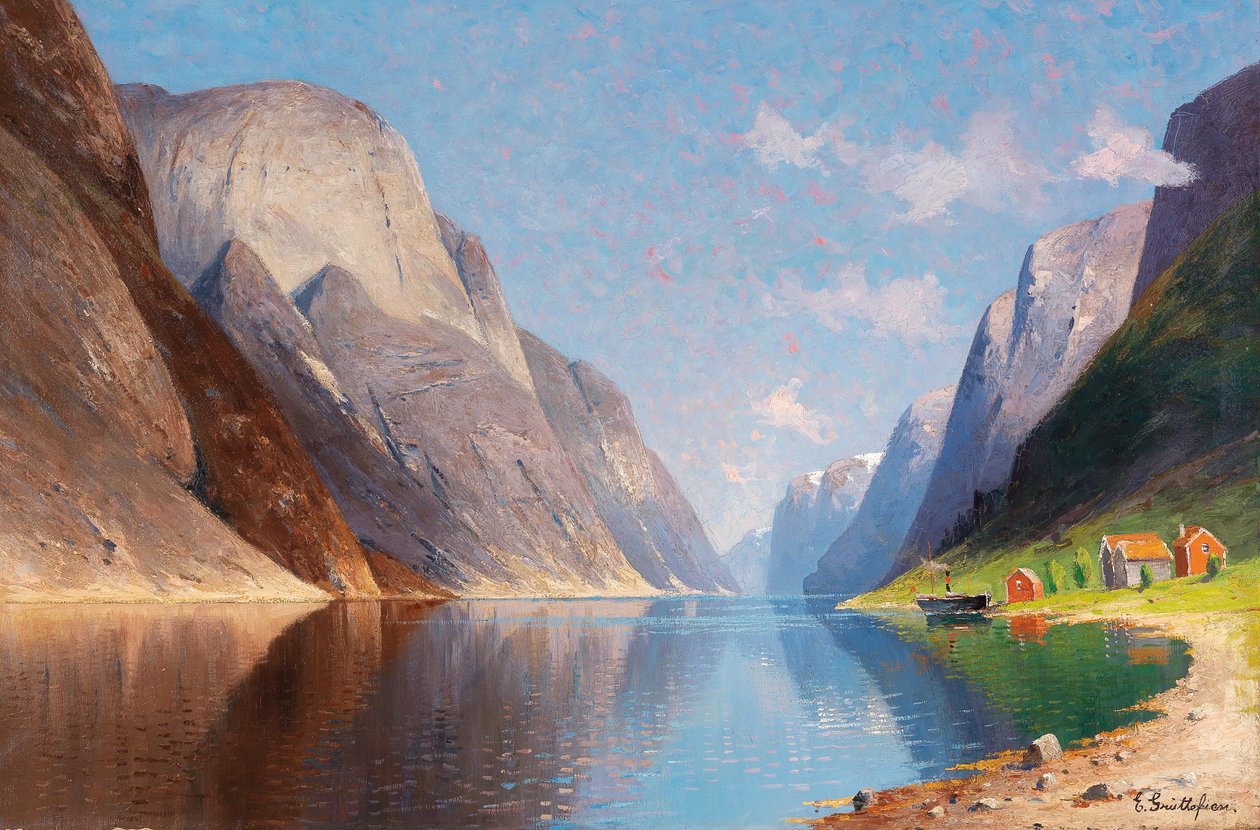 Fjordlandschap door Elisabeth Grüttefien Kiekebusch