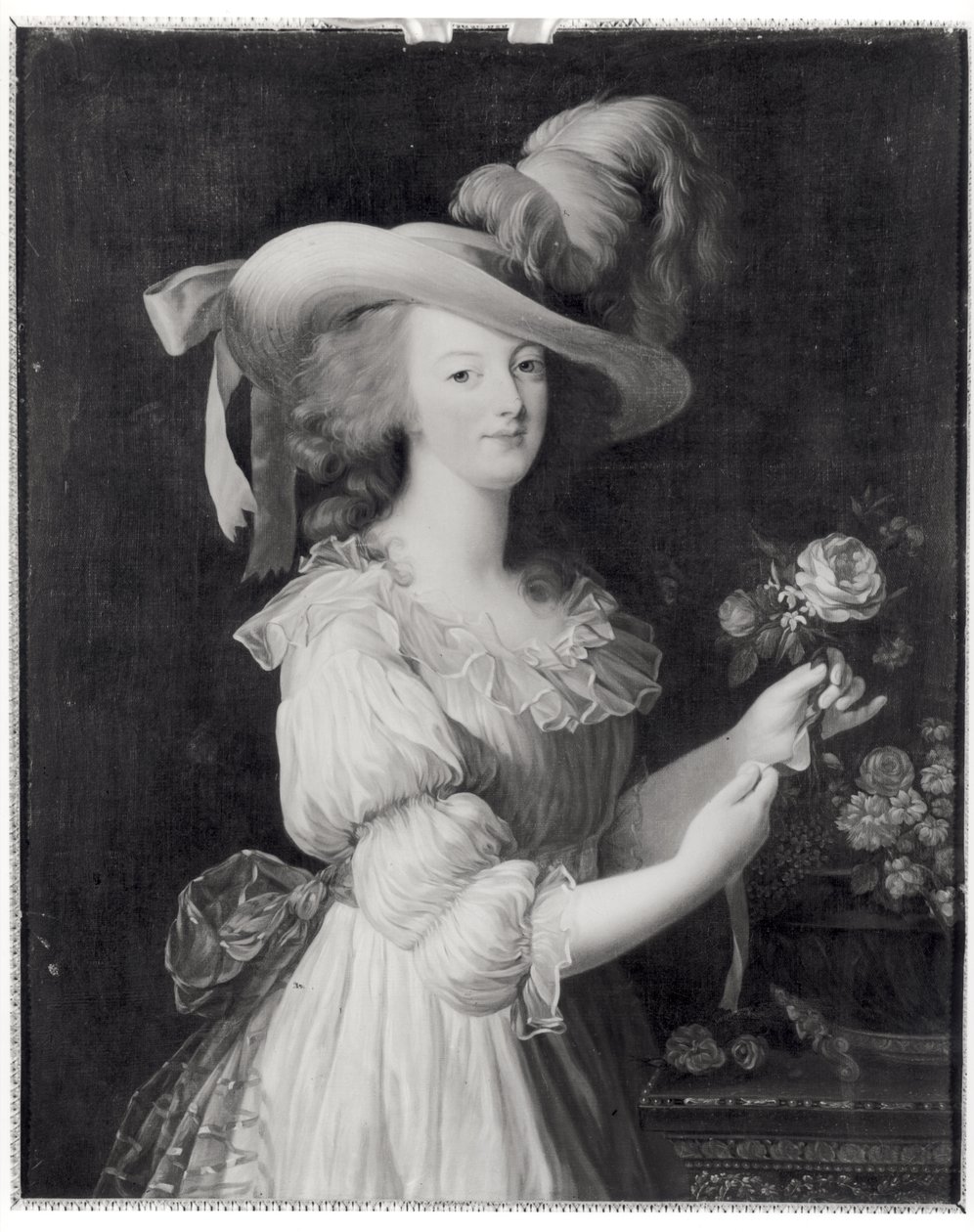 Kopie van een portret van Marie-Antoinette (1755-93) na 1783 door Elisabeth Louise (after) Vigee Lebrun