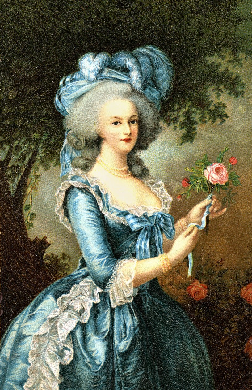 Portrait of Queen Marie Antoinette (1755-1793) door Elisabeth Louise (after) Vigee-Lebrun
