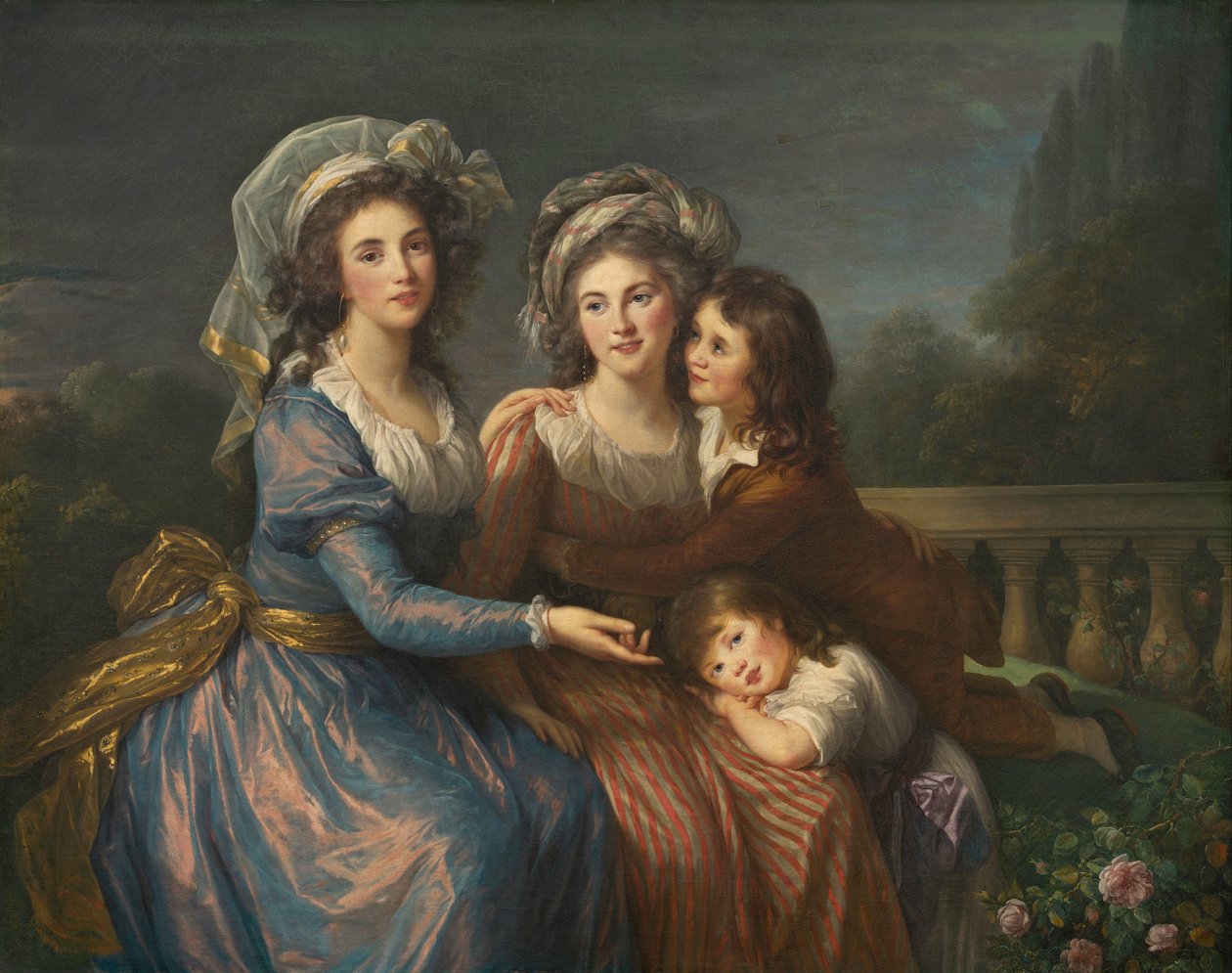 De markiezin van Pezay en de markiezin van Rougé met haar zonen Alexis en Adrien door Élisabeth Louise Vigée Le Brun