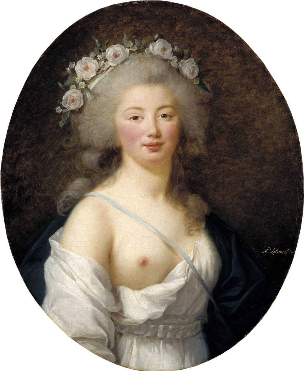 Portret van een jonge dame als Flora door Elisabeth Louise Vigee-Lebrun
