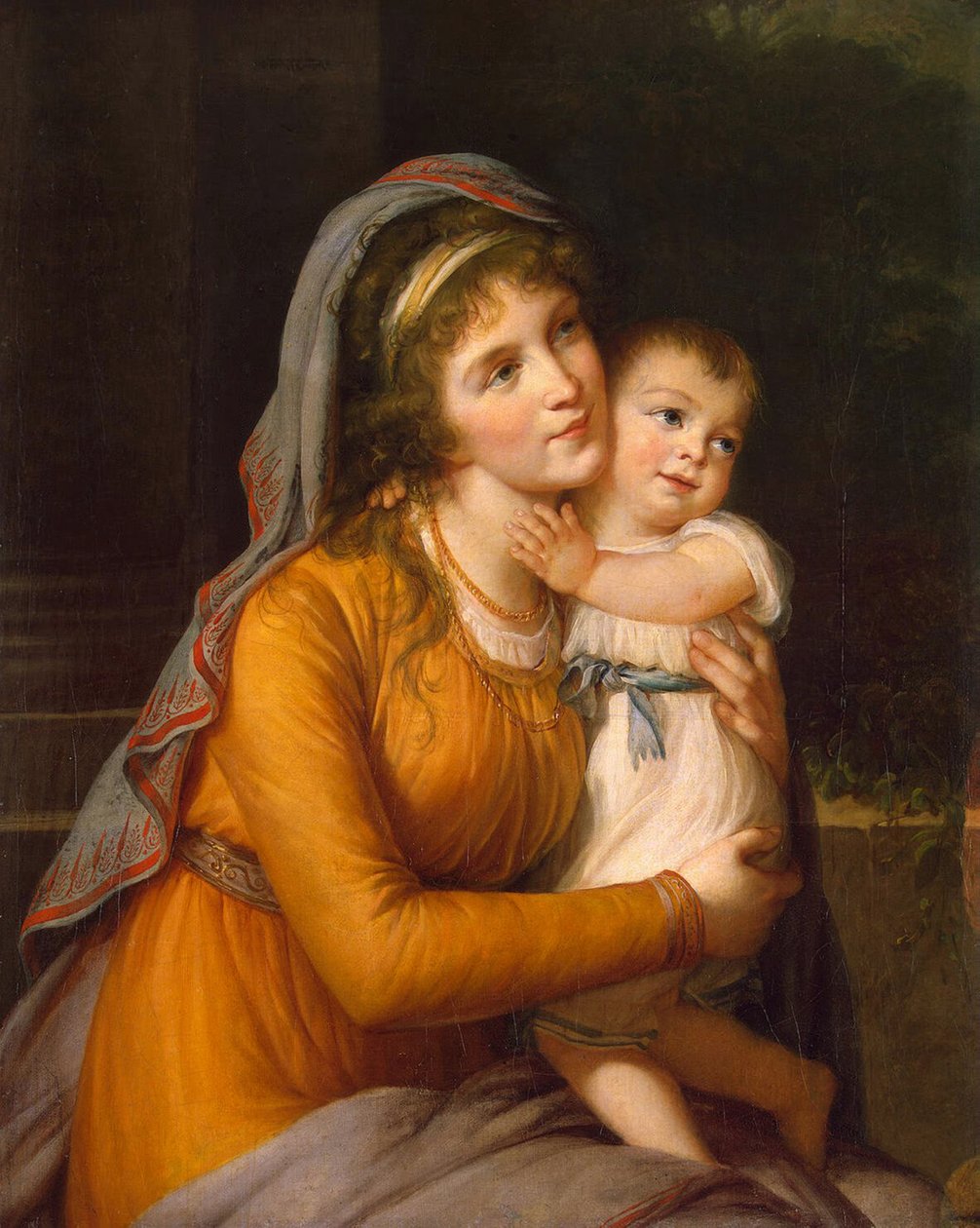 Portret van Barones Anna Sergeyevna Stroganova 1765-1824 met haar zoon, c. 1800 door Elisabeth Louise Vigee Lebrun