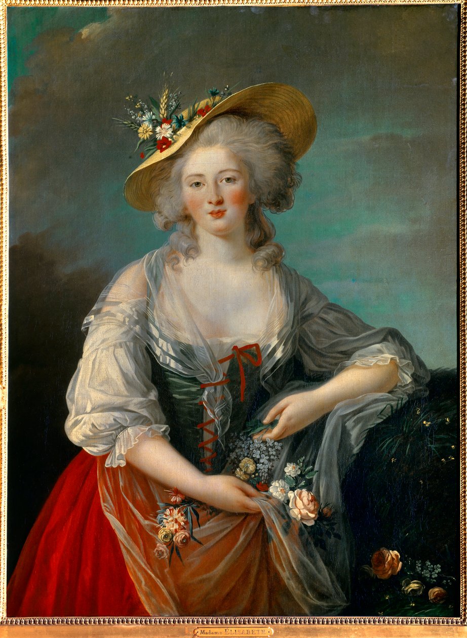 Portret van Elisabeth Philippine Marie Helene van Frankrijk, bekend als Madame Elisabeth (1764-1794) door Elisabeth Louise Vigee Lebrun