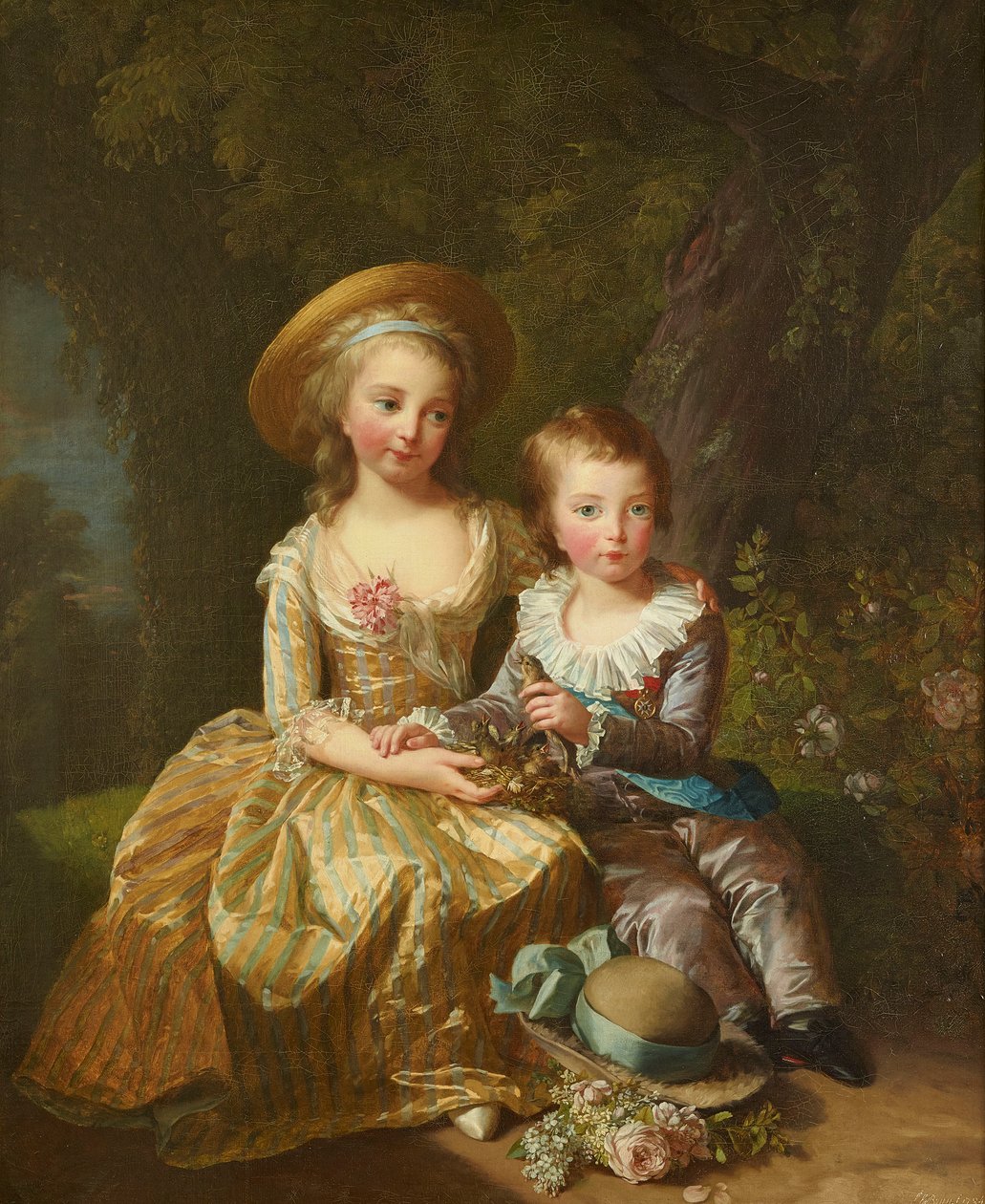 Portret van Madame Royale en Louis-Joseph Xavier, Dauphin van Frankrijk door Elisabeth Louise Vigee Lebrun