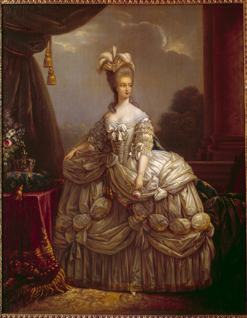 Portret van Marie Antoinette van Lorraine Habsburg (1755-1793) koningin van Frankrijk door Elisabeth Louise Vigee Lebrun